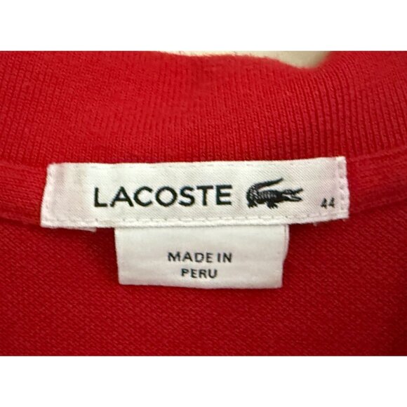 Lacoste Red Polo Shirt Mens Size 44 Classic Fit Short Sleeve Cotton - Picture 5 of 6
